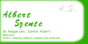 albert szente business card